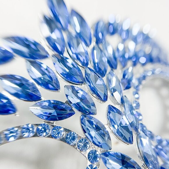 Handmade masquerade mask, Blue crystal mask, Wedding party mask, Masquerade ball - Picture 3 of 6